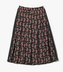 Pleated Track Skirt - Poly Jacquard