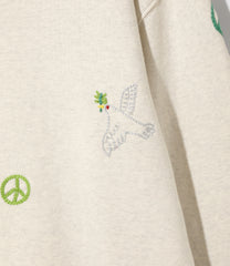 OTAKARA NYC Embroided Sweat Hoodie - Peace