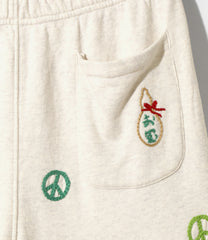 OTAKARA NYC Embroided Sweat Pant - Peace