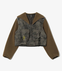 South2 West x  Brain Dead - Fleece Sleeve Tenkara Short Jacket