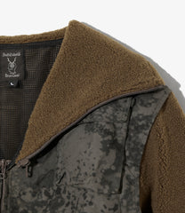 South2 West x  Brain Dead - Fleece Sleeve Tenkara Short Jacket