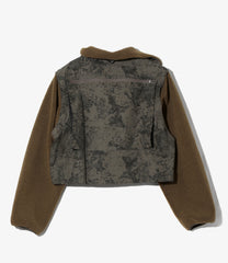 South2 West x  Brain Dead - Fleece Sleeve Tenkara Short Jacket