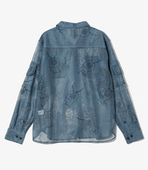 South2 West x  Brain Dead - Mesh Fishing Button Up Shirt