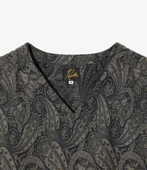 V-Neck P/O Shirt - PE/C Jacquard Cloth