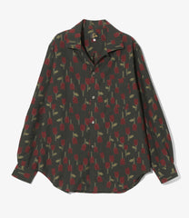 Italian Collar Shirt - /W Tulip Jacquard