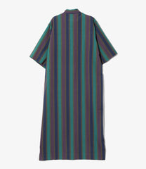 Ascot Collar Dress - Cotton Lawn Stripe