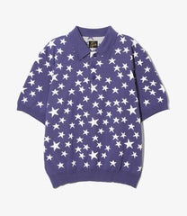 S/S Polo Sweater-PE/Washi Knit/Star