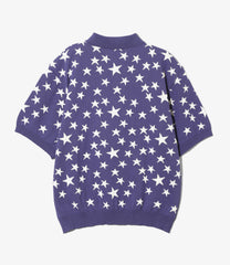 S/S Polo Sweater-PE/Washi Knit/Star