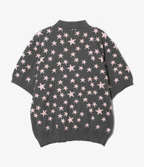 S/S Polo Sweater-PE/Washi Knit/Star