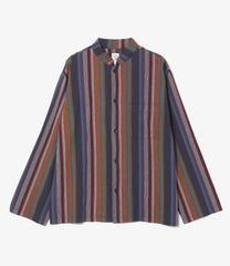 Stand Collar Shirt - Multi Stripe