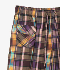 String Cuff Balloon Pant - Madras Plaid