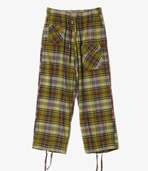 String Cuff Balloon Pant - Madras Plaid