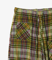 String Cuff Balloon Pant - Madras Plaid