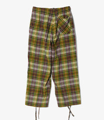 String Cuff Balloon Pant - Madras Plaid