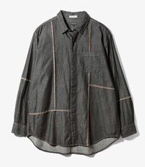 Combo Short Collar Shirt - Cotton Denim Shirting