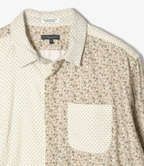 Combo Short Collar Shirt - 21W Corduroy Polka Dot Print