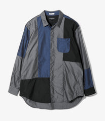 Combo Short Collar Shirt - Cotton Iridescent Broadcloth