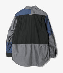 Combo Short Collar Shirt - Cotton Iridescent Broadcloth