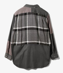 Combo Short Collar Shirt - Cotton Music Note Print
