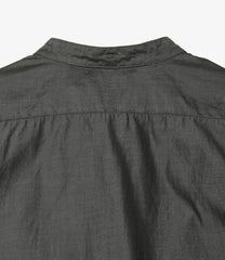 Banded Collar Shirt - Cotton Iridescent Broadcloth