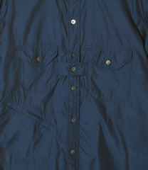 Banded Collar Shirt - Cotton Iridescent Broadcloth