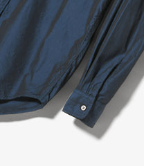 Banded Collar Shirt - Cotton Iridescent Broadcloth