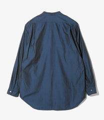 Banded Collar Shirt - Cotton Iridescent Broadcloth