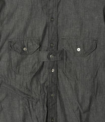 Banded Collar Shirt - Cotton Denim Shirting