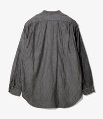 Banded Collar Shirt - Cotton Denim Shirting
