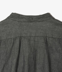 Banded Collar Shirt - Cotton Denim Shirting
