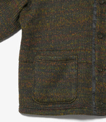Knit Cardigan - Wool Poly Nep Sweater Knit