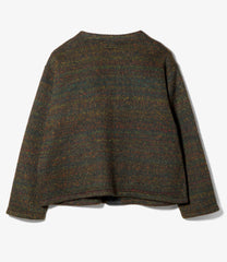 Knit Cardigan - Wool Poly Nep Sweater Knit