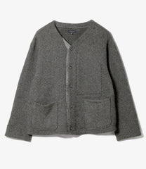 Knit Cardigan - Wool Poly Nep Sweater Knit