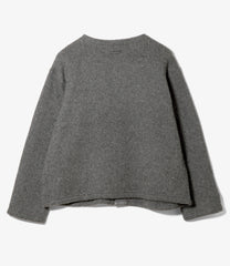 Knit Cardigan - Wool Poly Nep Sweater Knit