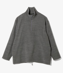 Zip Mock Neck - Tri Blend Jersey Knit