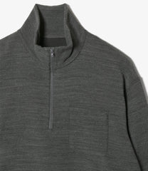 Zip Mock Neck - Tri Blend Jersey Knit
