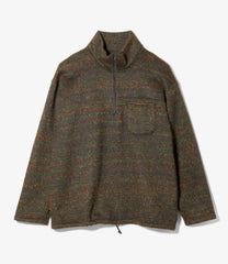 Zip Mock Neck - Wool Poly Nep Sweater Knit