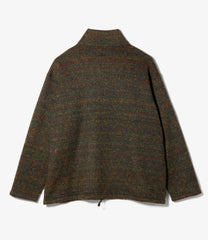 Zip Mock Neck - Wool Poly Nep Sweater Knit