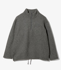 Zip Mock Neck - Wool Poly Nep Sweater Knit