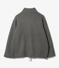 Zip Mock Neck - Wool Poly Nep Sweater Knit