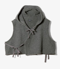 Knit Wrap Vest - Wool Poly Nep Sweater Knit