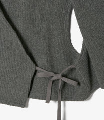 Knit Wrap Vest - Wool Poly Nep Sweater Knit