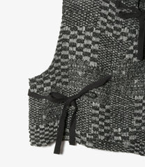 Knit Wrap Vest - Pattern Block Jacquard