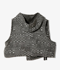 Knit Wrap Vest - Pattern Block Jacquard