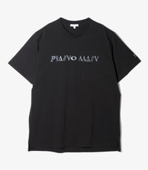 Printed Cross Neck T-shirt - Piano