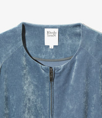 Crew Neck Zip Up Jacket - Velveteen