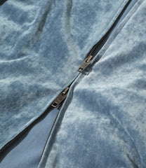 Crew Neck Zip Up Jacket - Velveteen