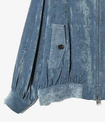 Crew Neck Zip Up Jacket - Velveteen