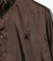Frill Stand Collar Shirt - Jacquard