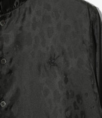 Frill Stand Collar Shirt - Jacquard